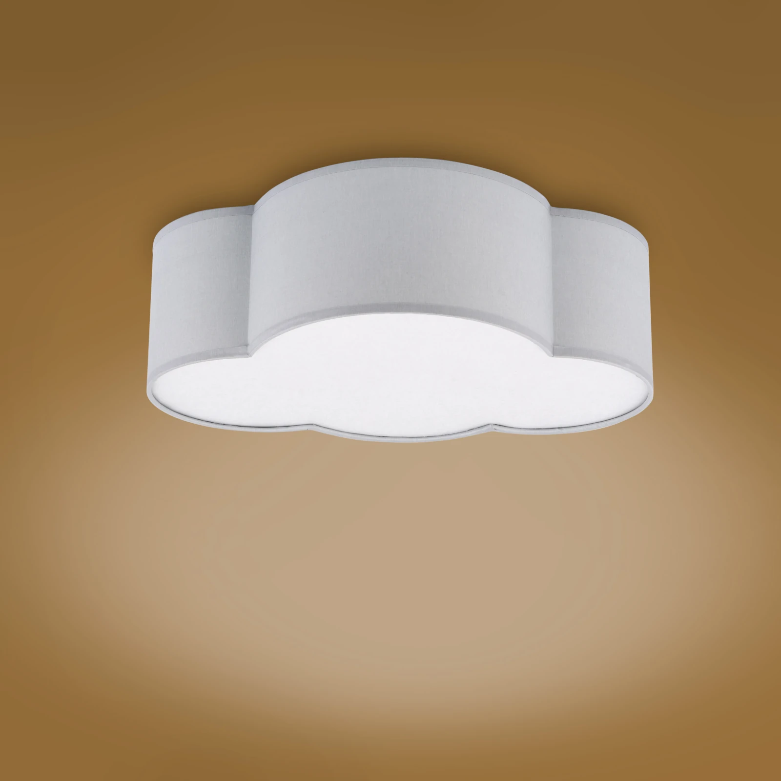 Ceiling and wall light 2 x E27 – cloud shape, grey, compact