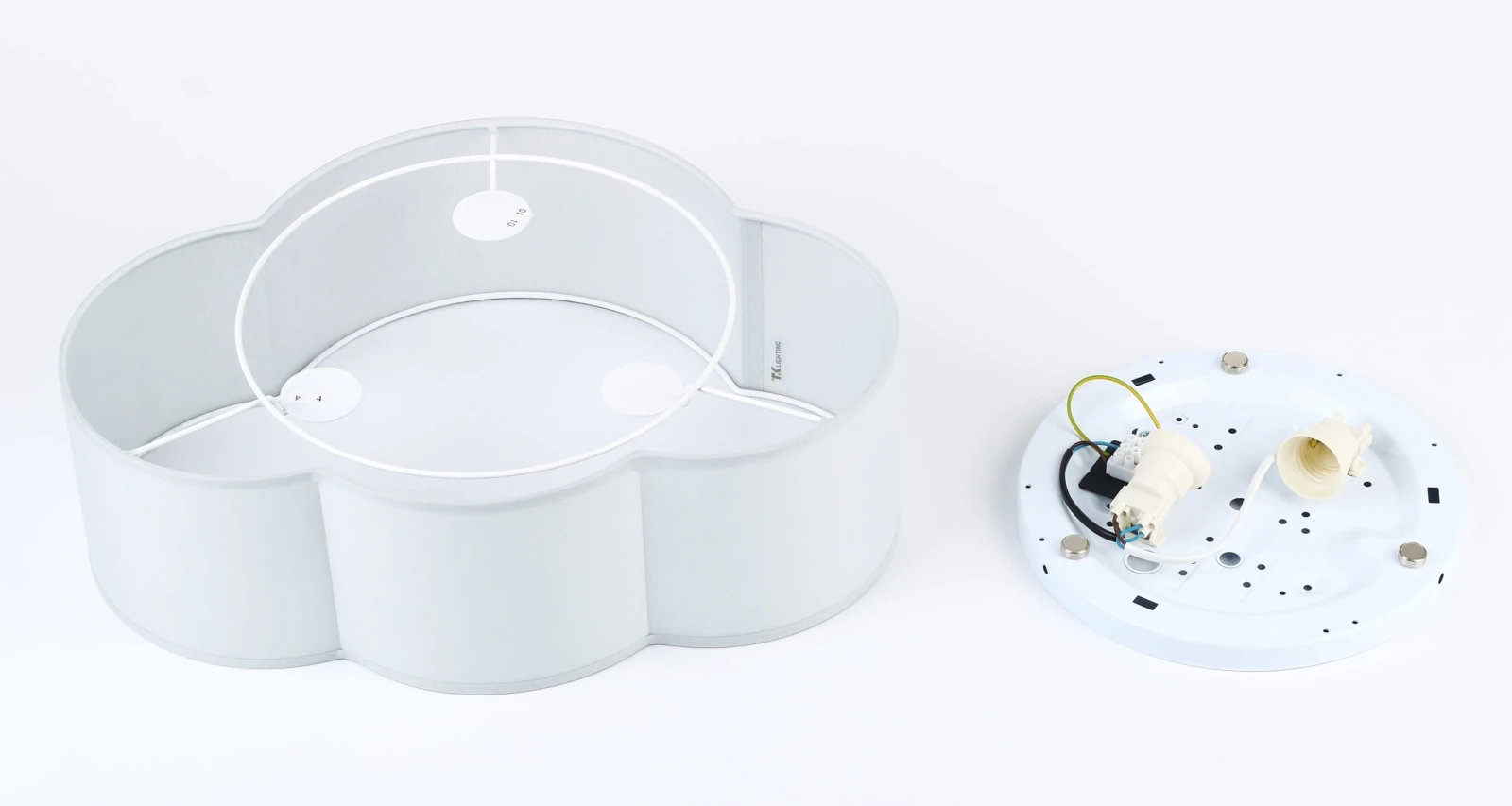 Ceiling and wall light 2 x E27 – cloud shape, grey, compact