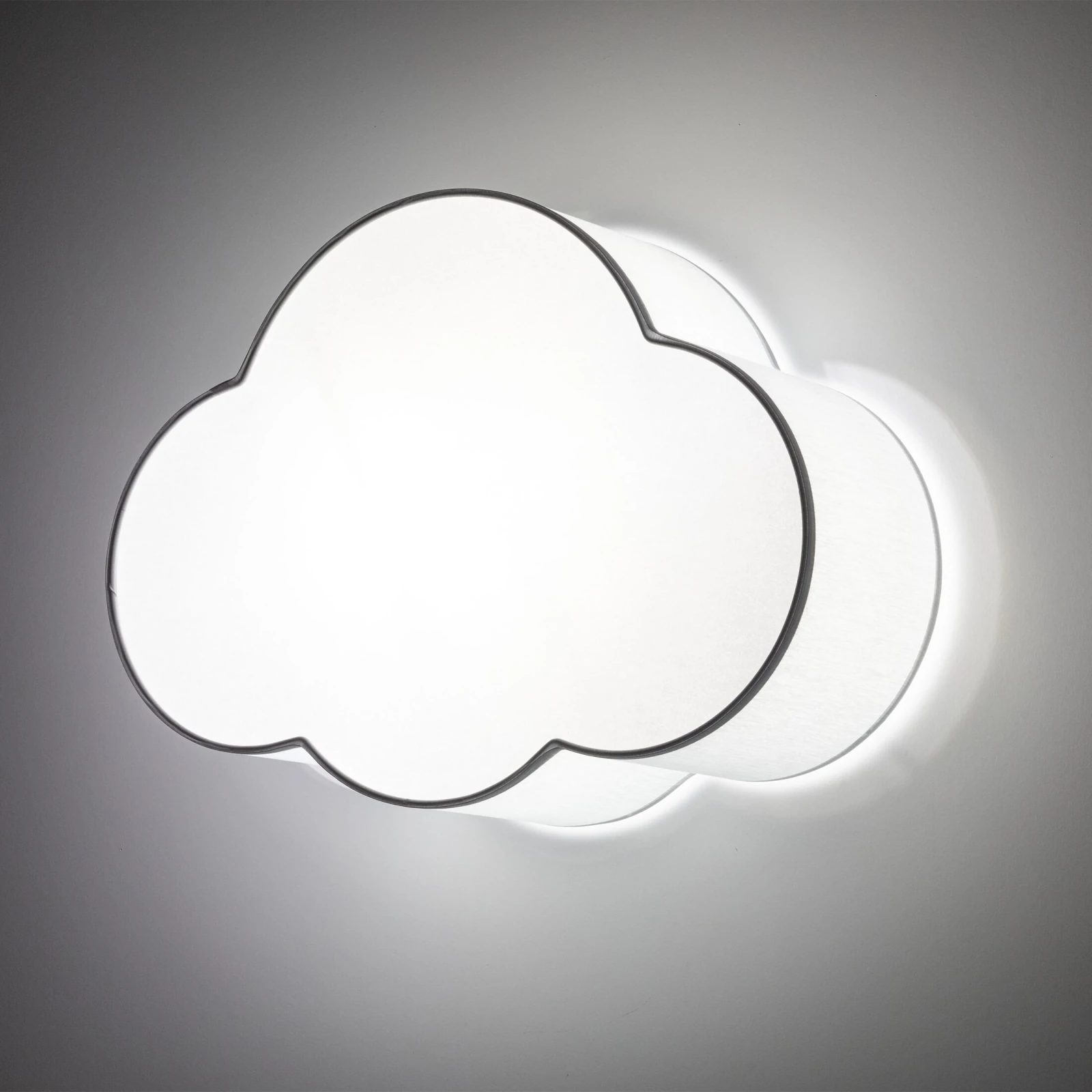 Ceiling and wall light 2 x E27 – cloud shape, grey, compact