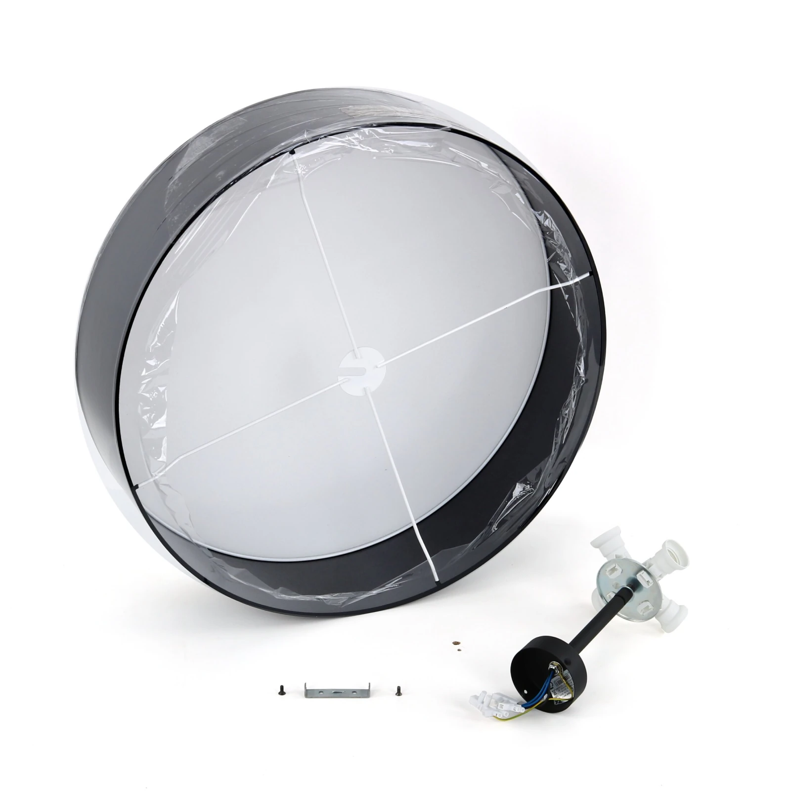 Ceiling light 4 x E27 – round, black, 60 cm