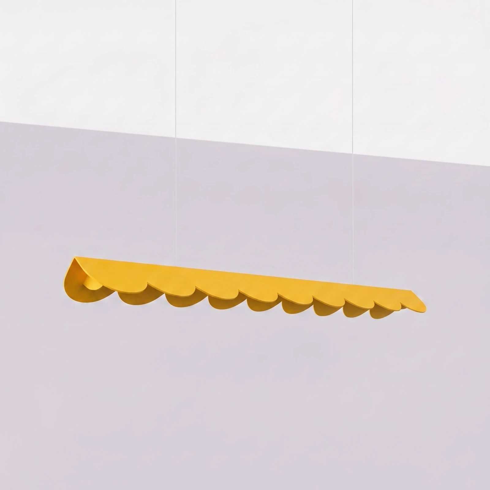 Pendant lamp 98.5 cm – scalloped linear, yellow, warm LED