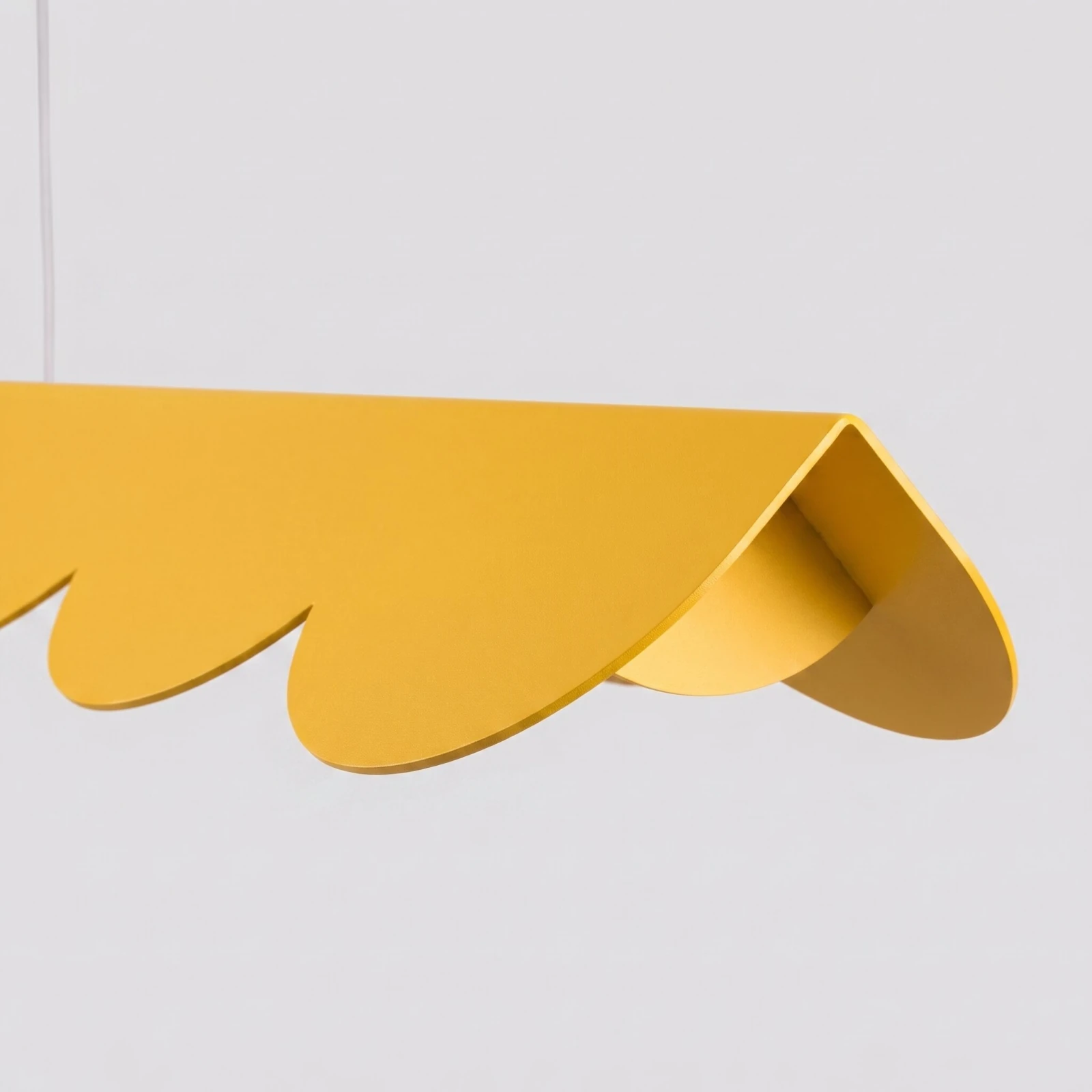 Pendant lamp 98.5 cm – scalloped linear, yellow, warm LED