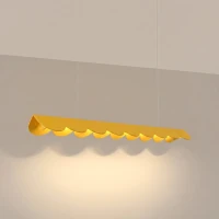 Pendant lamp 98.5 cm – scalloped linear, yellow, warm LED - Image 1