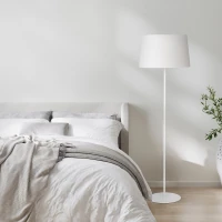 Floor lamp 15 W – round shade, white, E27 socket - Image 1
