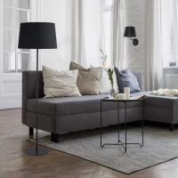 Floor lamp 15 W – round shade, black, E27 socket - Image 1
