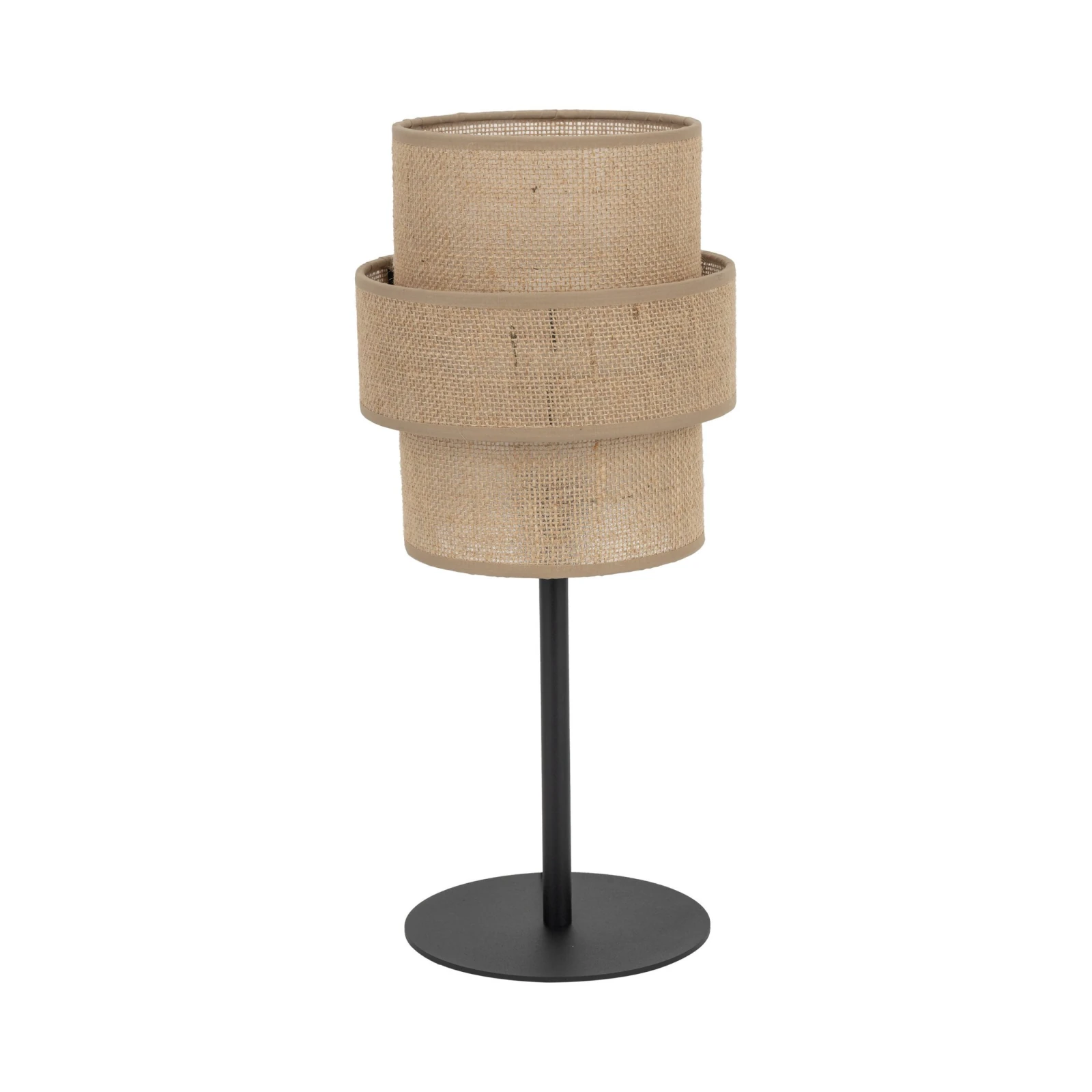 CALISTO JUTA table lamp – beige, black, double shade