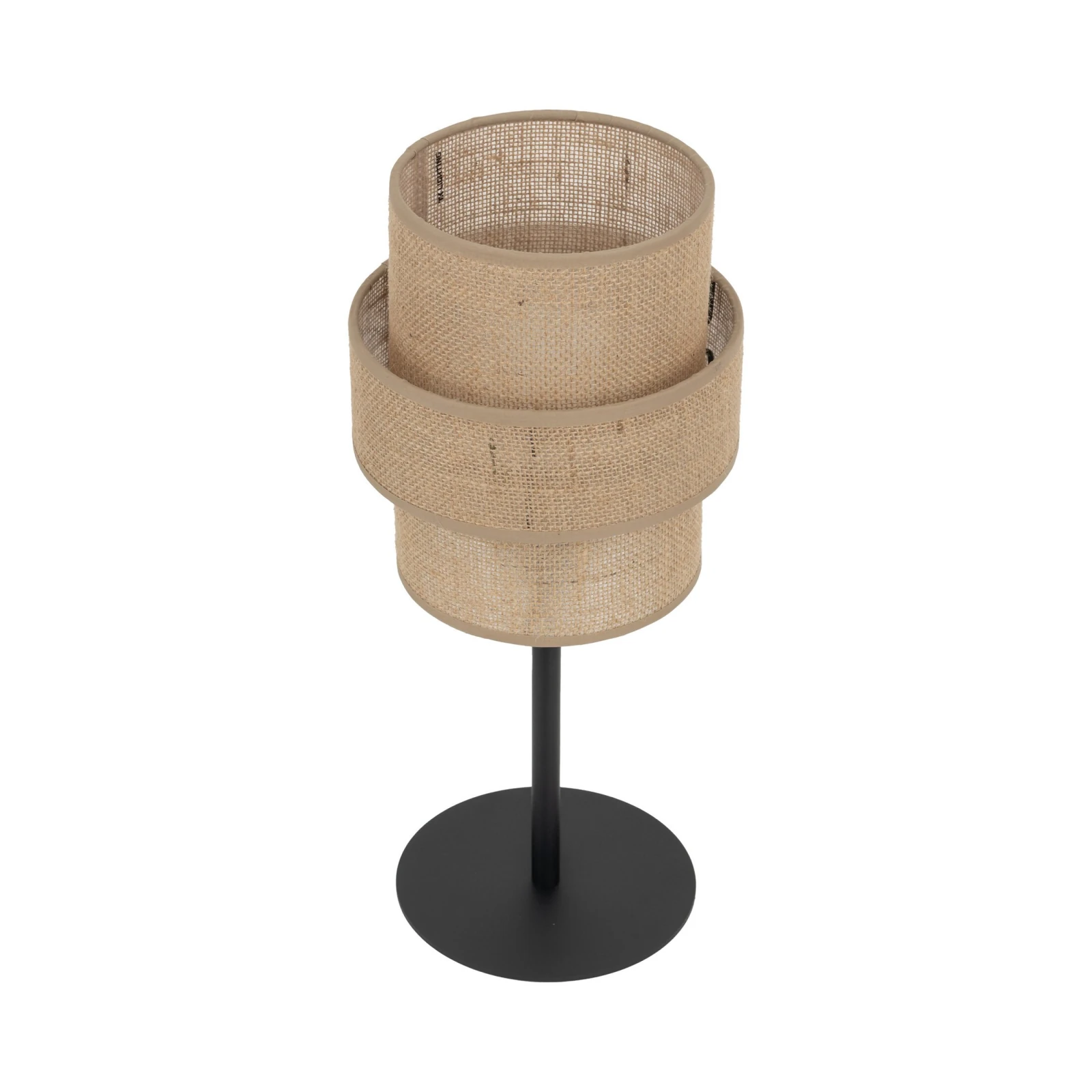 CALISTO JUTA table lamp – beige, black, double shade