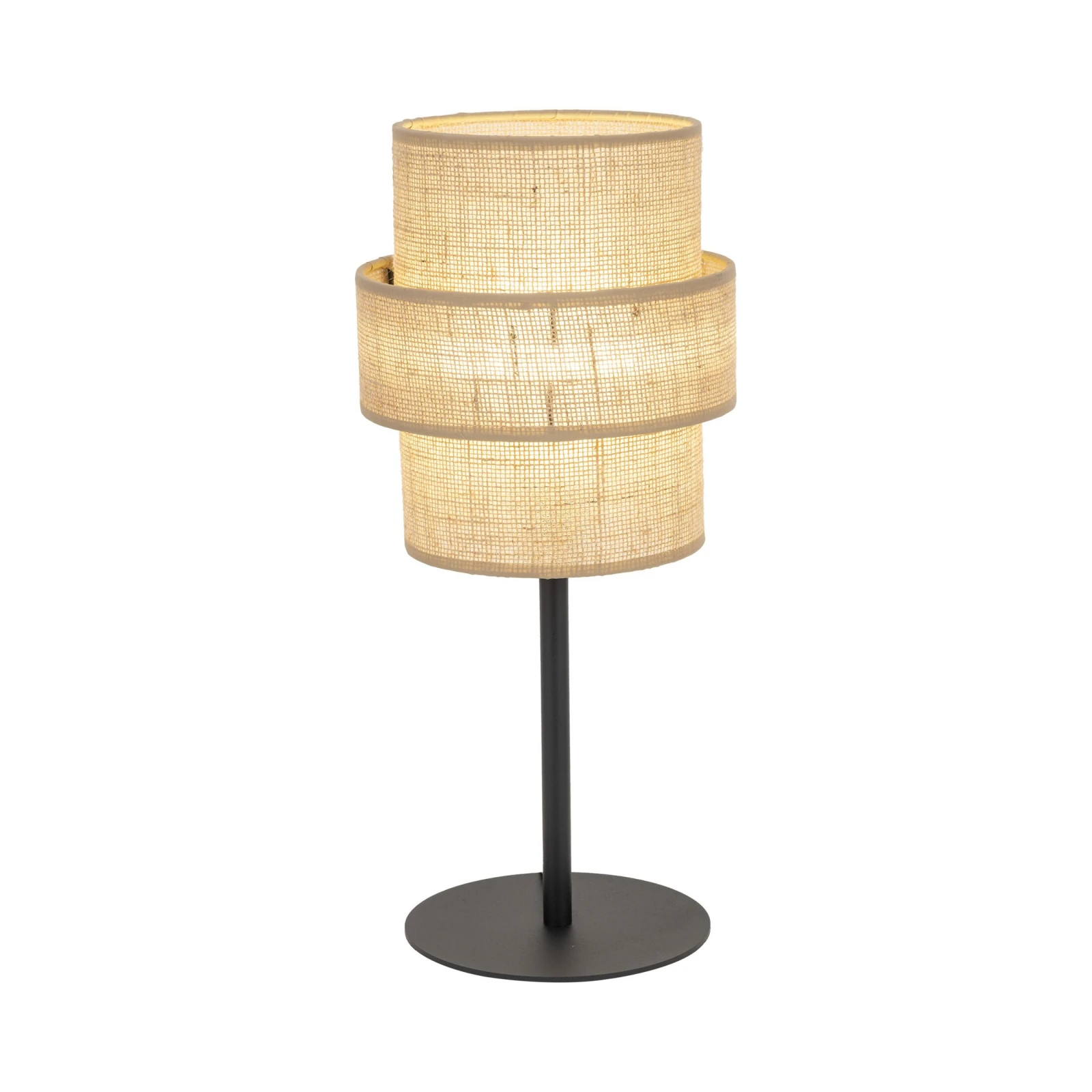 CALISTO JUTA table lamp – beige, black, double shade