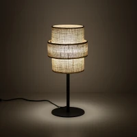 CALISTO JUTA table lamp – beige, black, double shade - Image 3