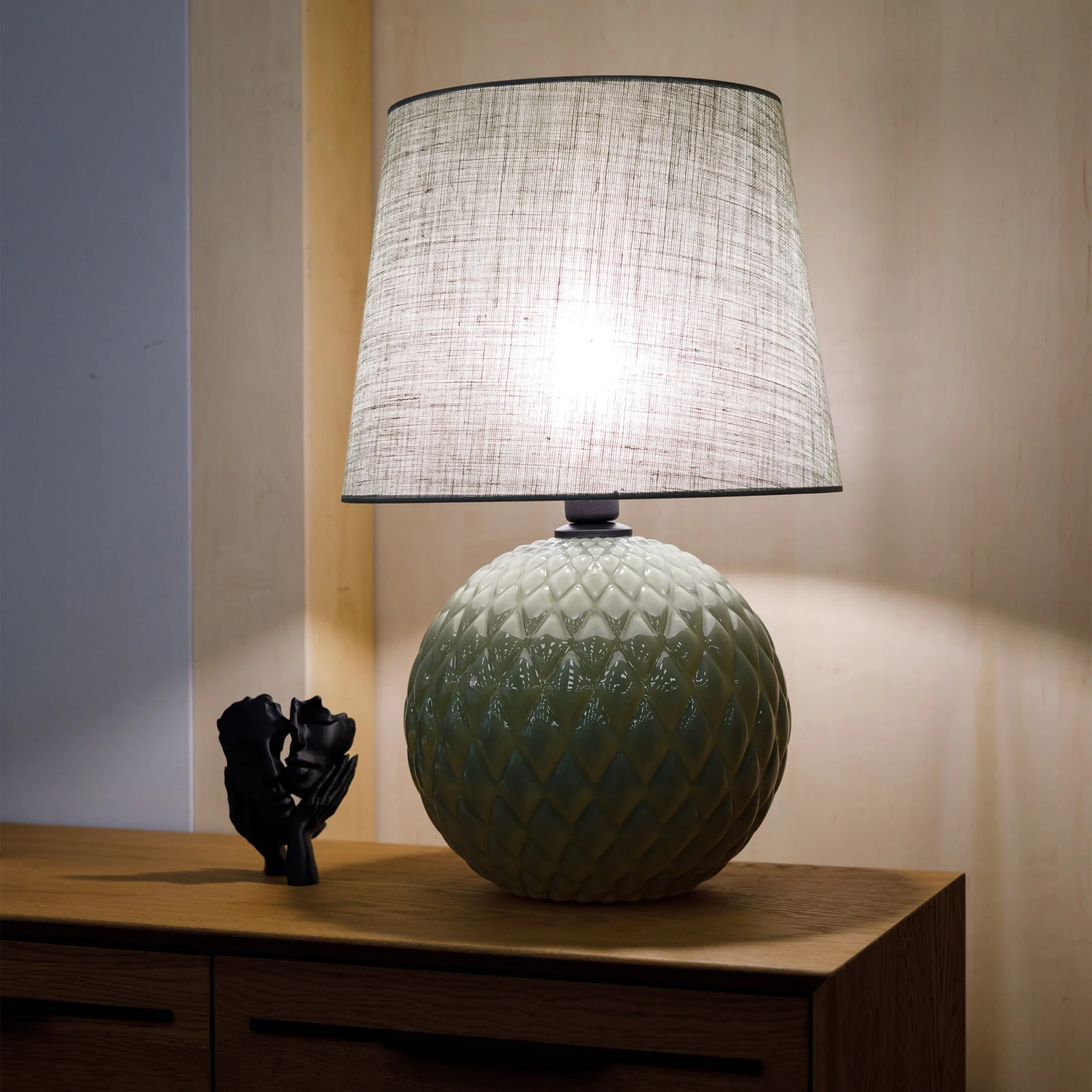SANTANA 15 W table lamp – mint, quilted round base