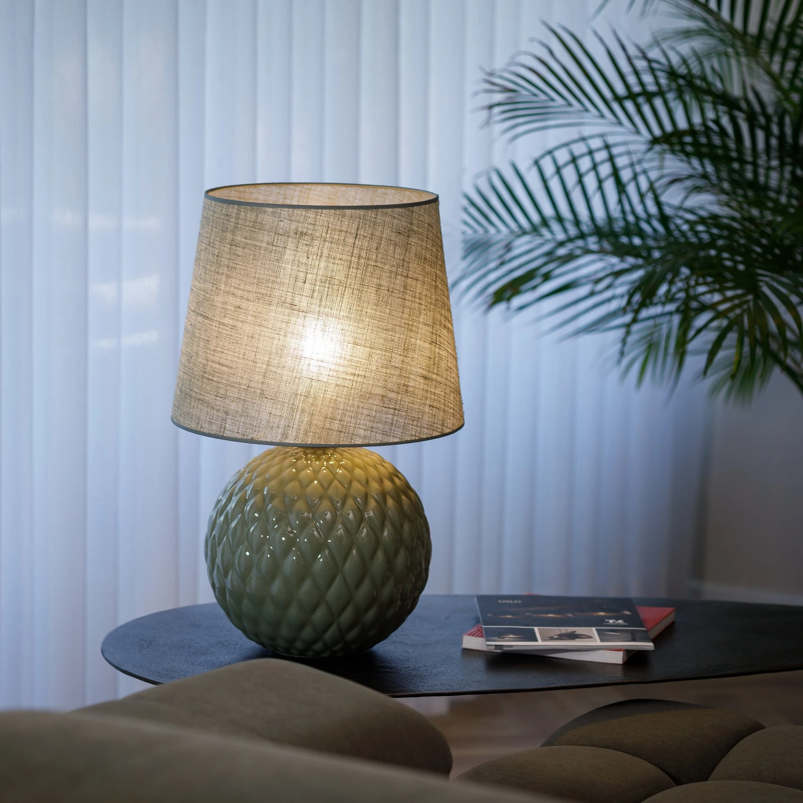 SANTANA 15 W table lamp – mint, quilted round base