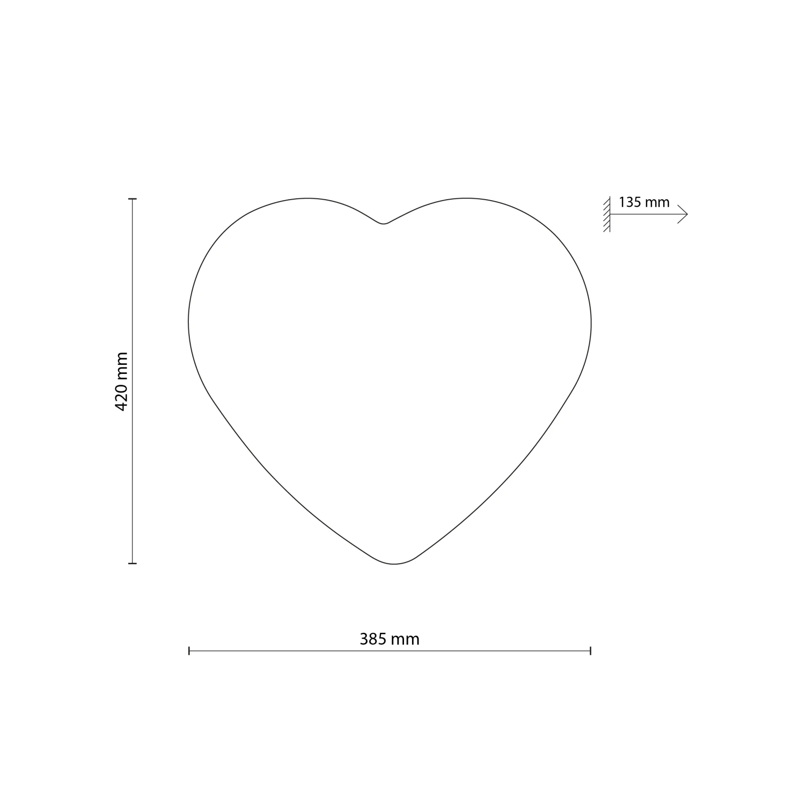 HEART 2x15 W ceiling and wall light – white heart shades