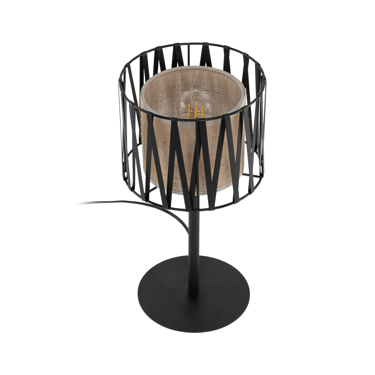 HARMONY NATURE stalinė lempa 15 W, juoda ir smėlio