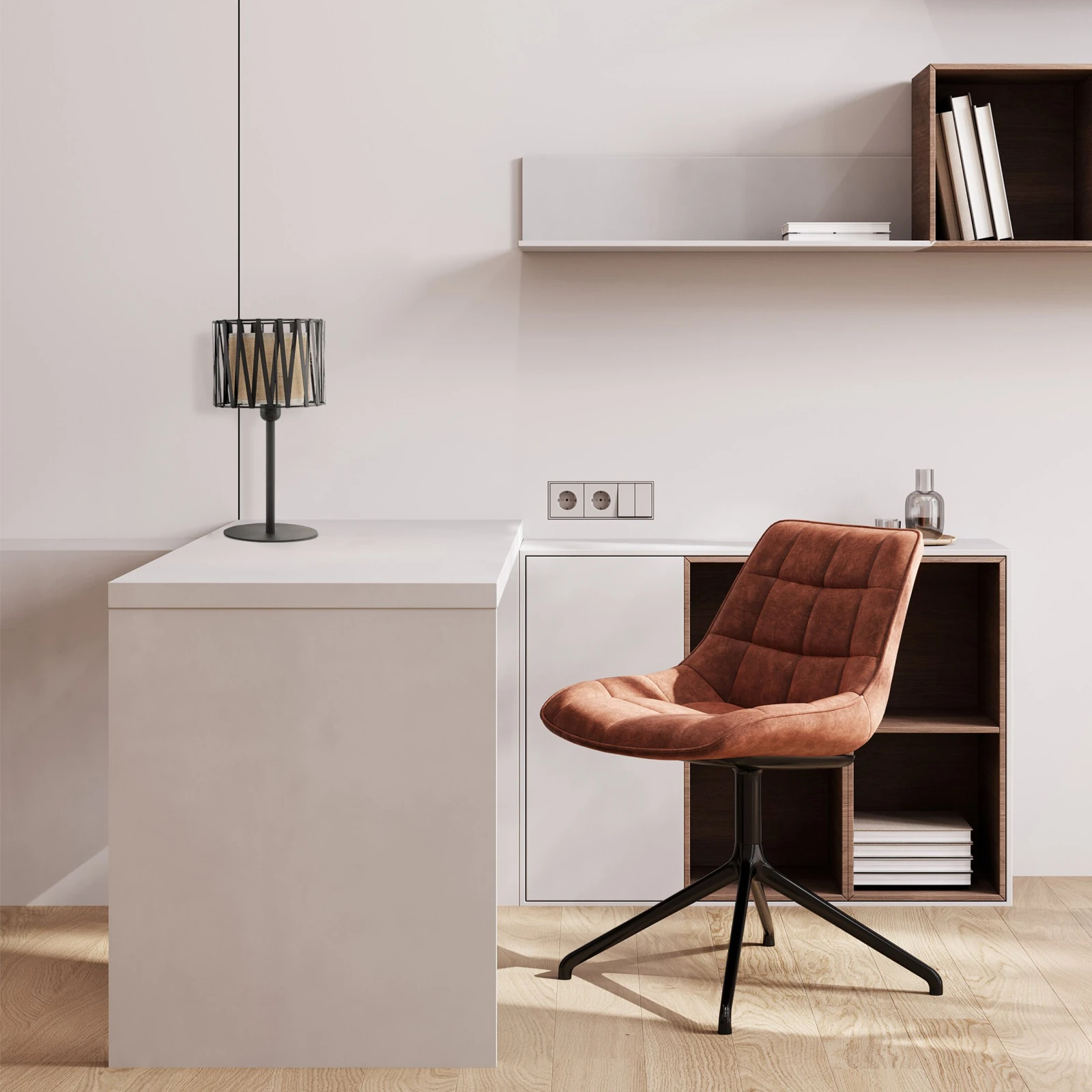 HARMONY NATURE stalinė lempa 15 W, juoda ir smėlio