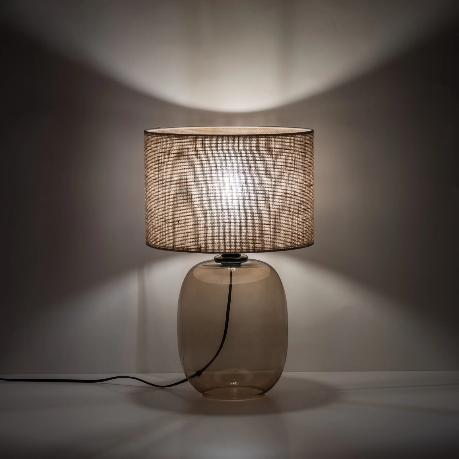 Table lamp 15 W – oval, topaz and beige, E27