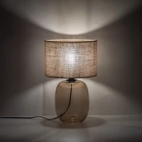 Table lamp 15 W – oval, topaz and beige, E27 - Image 7
