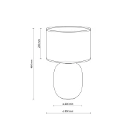 Table lamp 15 W – oval, topaz and beige, E27 - Image 9