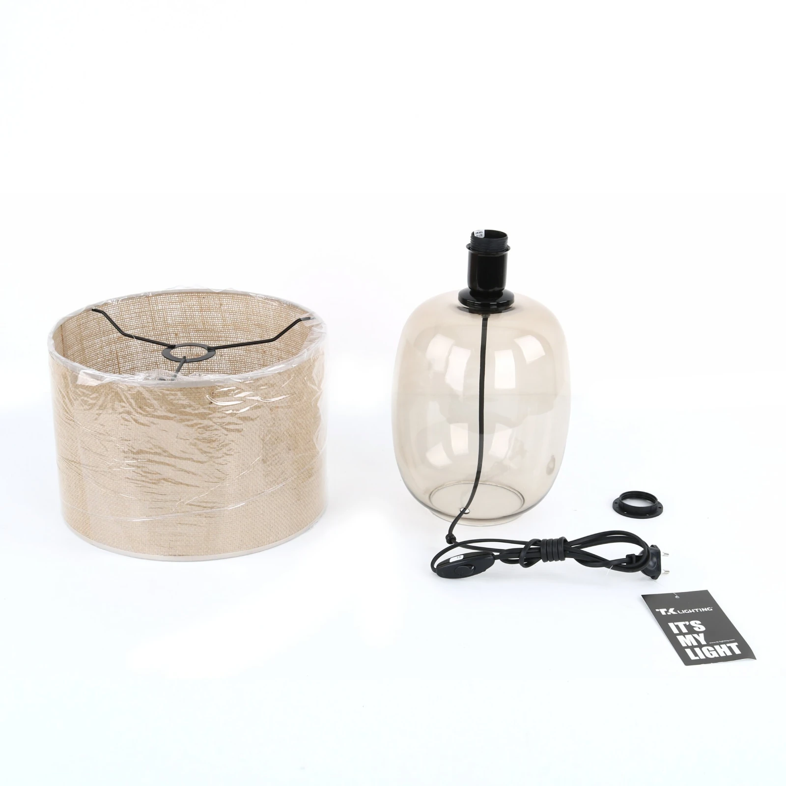 Table lamp 15 W – oval, topaz and beige, E27