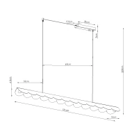Pakabinamas šviestuvas 131 cm – banguota linija, rudas, LED 3000K - Nuotrauka 11