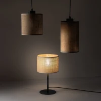 JUTA table lamp 1xE27 – natural fibre-look shade, black frame - Image 3