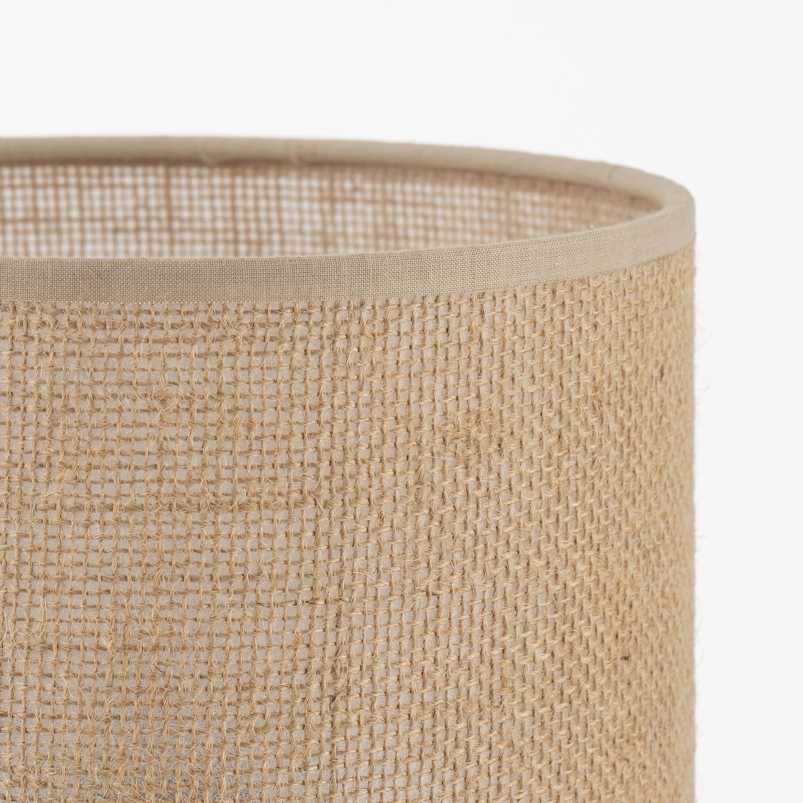 JUTA table lamp 1xE27 – natural fibre-look shade, black frame
