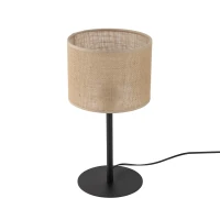 JUTA table lamp 1xE27 – natural fibre-look shade, black frame - Image 5