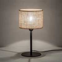 JUTA table lamp 1xE27 – natural fibre-look shade, black frame - Image 7