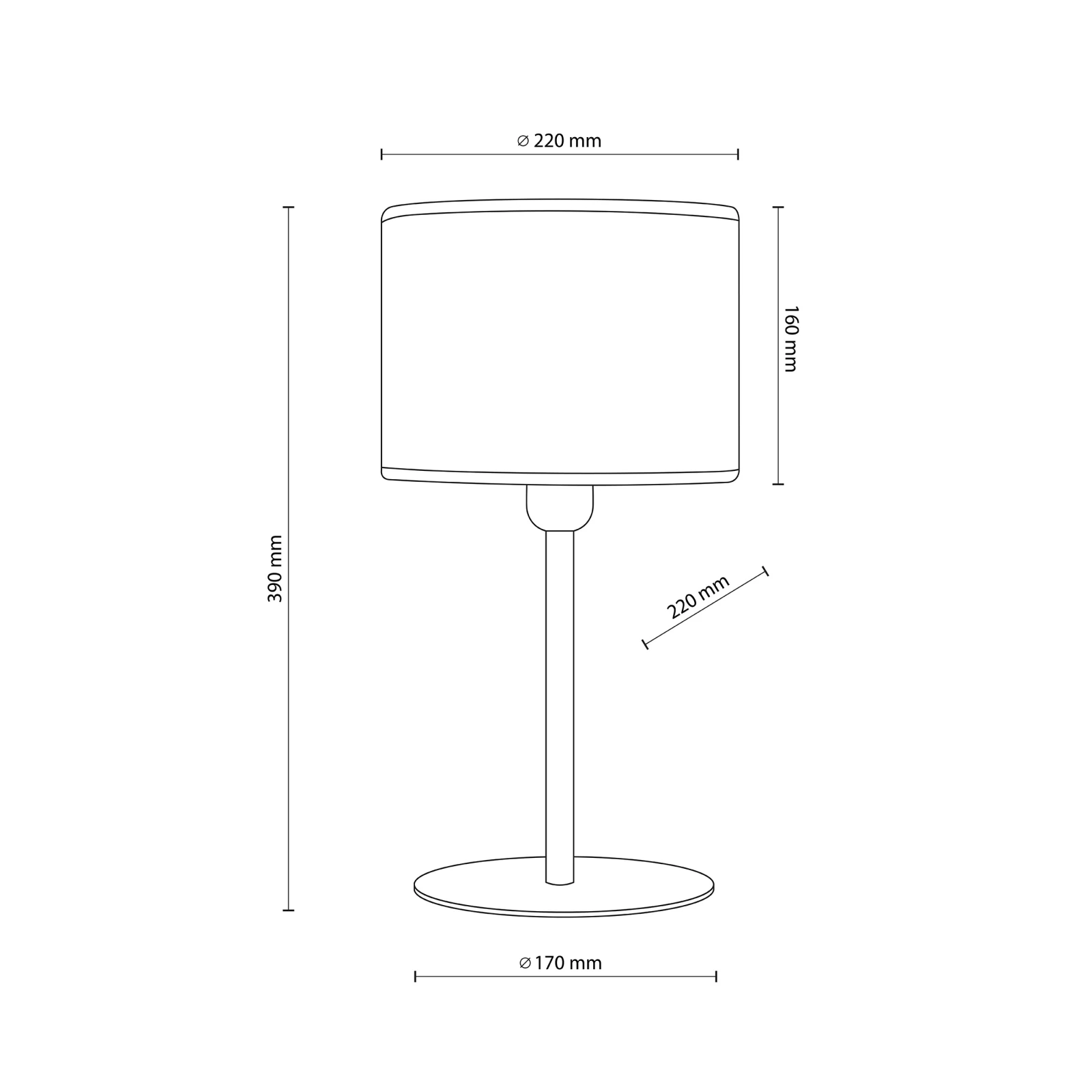 JUTA table lamp 1xE27 – natural fibre-look shade, black frame