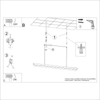 Pakabinamas šviestuvas 131 cm/16W – banguota linija, rudas, CRI98 - Nuotrauka 11
