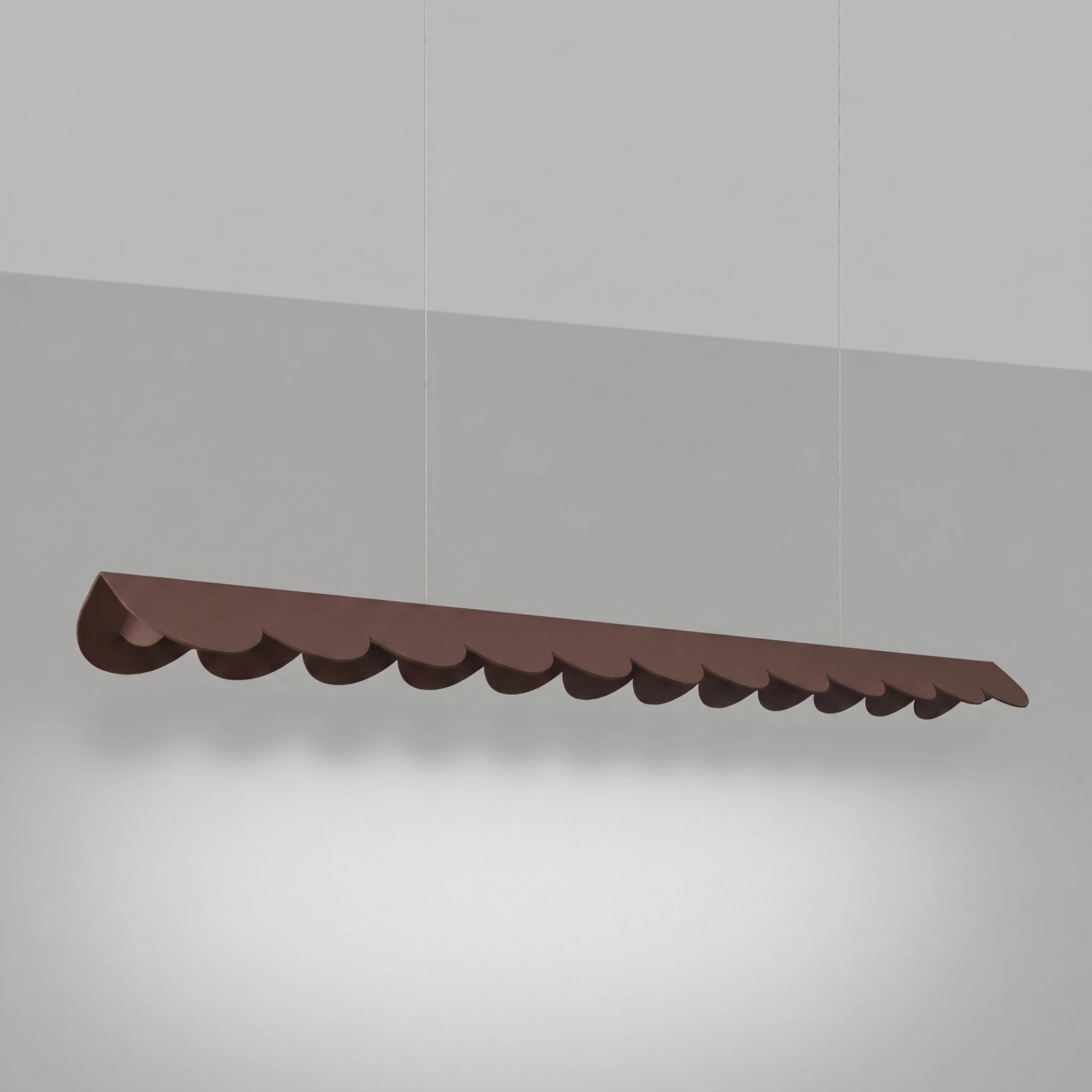 Pakabinamas šviestuvas 131 cm/16W – banguota linija, rudas, CRI98