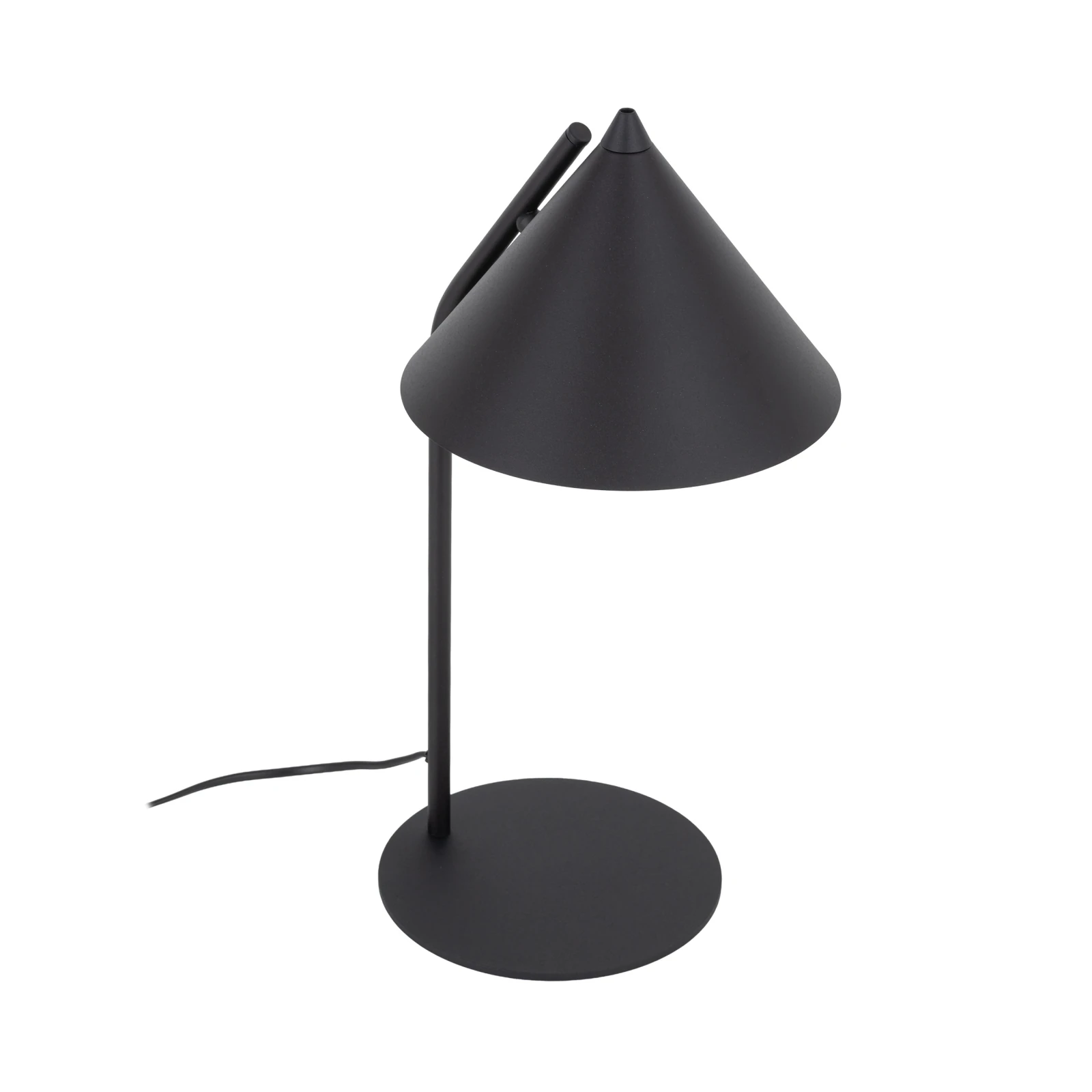 CONO table lamp – black conical shade, E27 socket