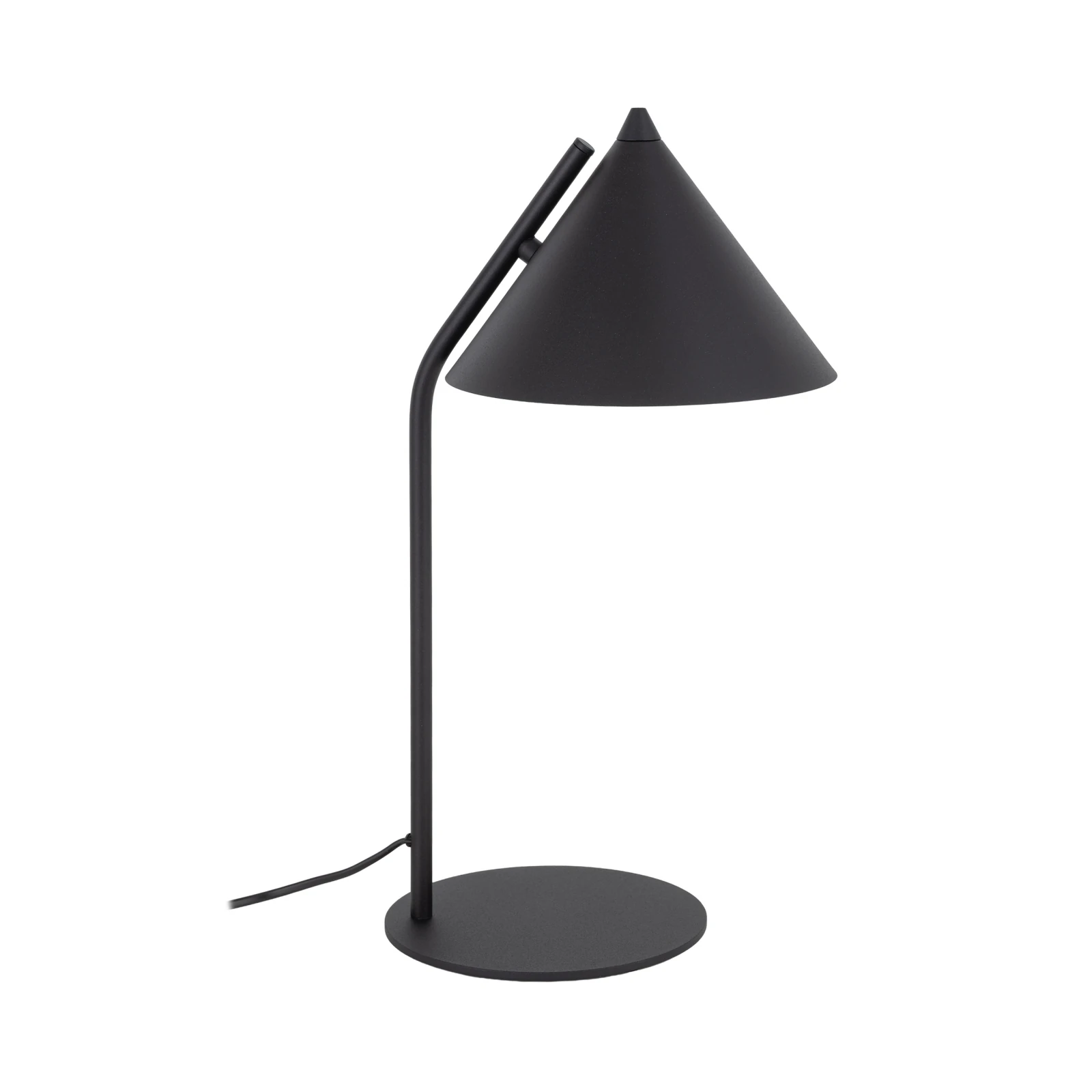 CONO table lamp – black conical shade, E27 socket