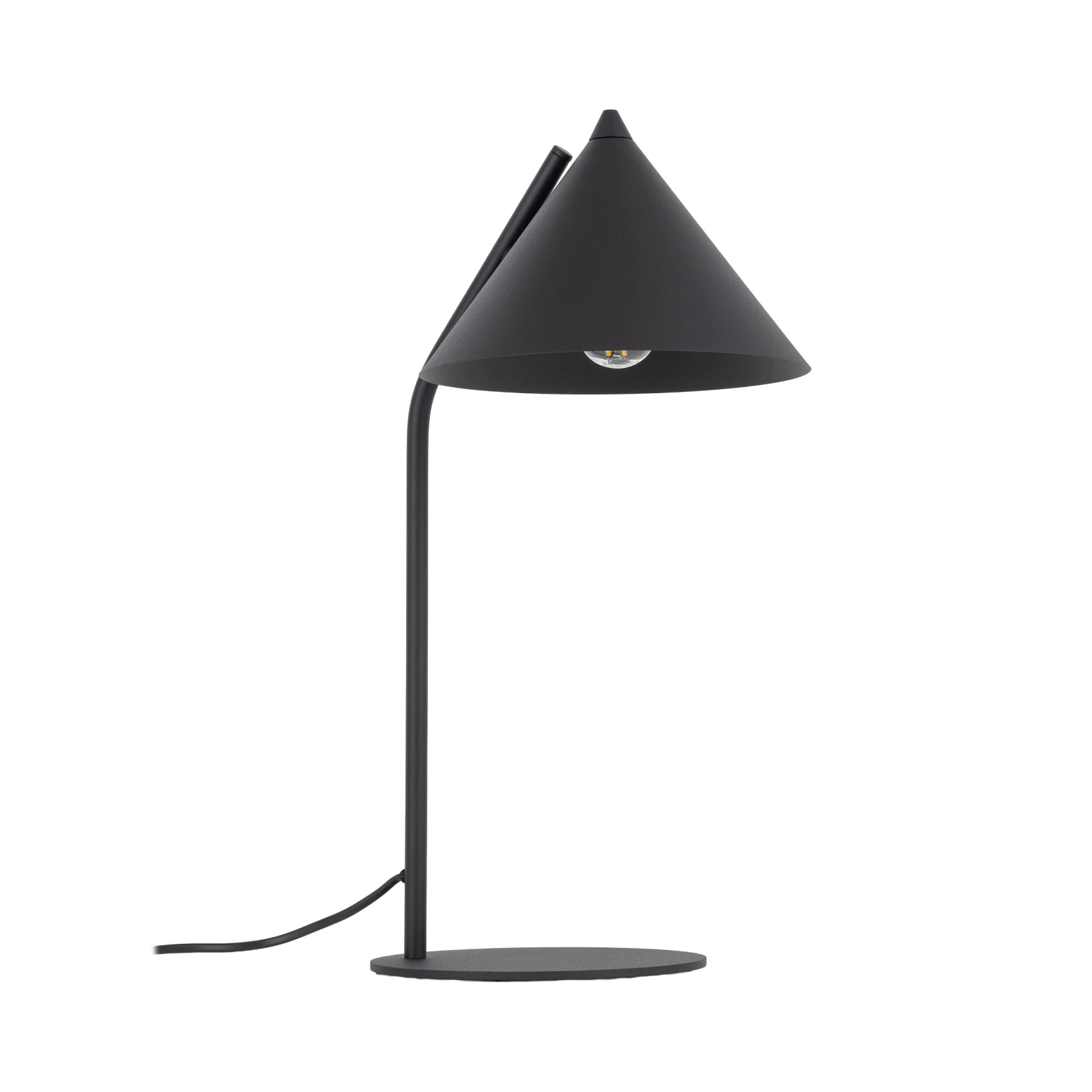 CONO table lamp – black conical shade, E27 socket