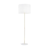 Floor lamp 15 W – cylinder shade, white and gold, E27 - Image 4