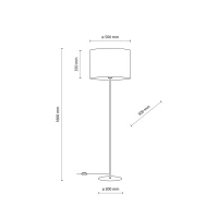 Floor lamp 15 W – cylinder shade, white and gold, E27 - Image 5