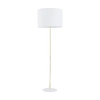 Floor lamp 15 W – cylinder shade, white and gold, E27 - Image 2