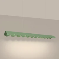 Pendant LED lamp 131 cm – scalloped, sage, CRI93 - Image 4