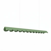 Pendant LED lamp 131 cm – scalloped, sage, CRI93 - Image 2