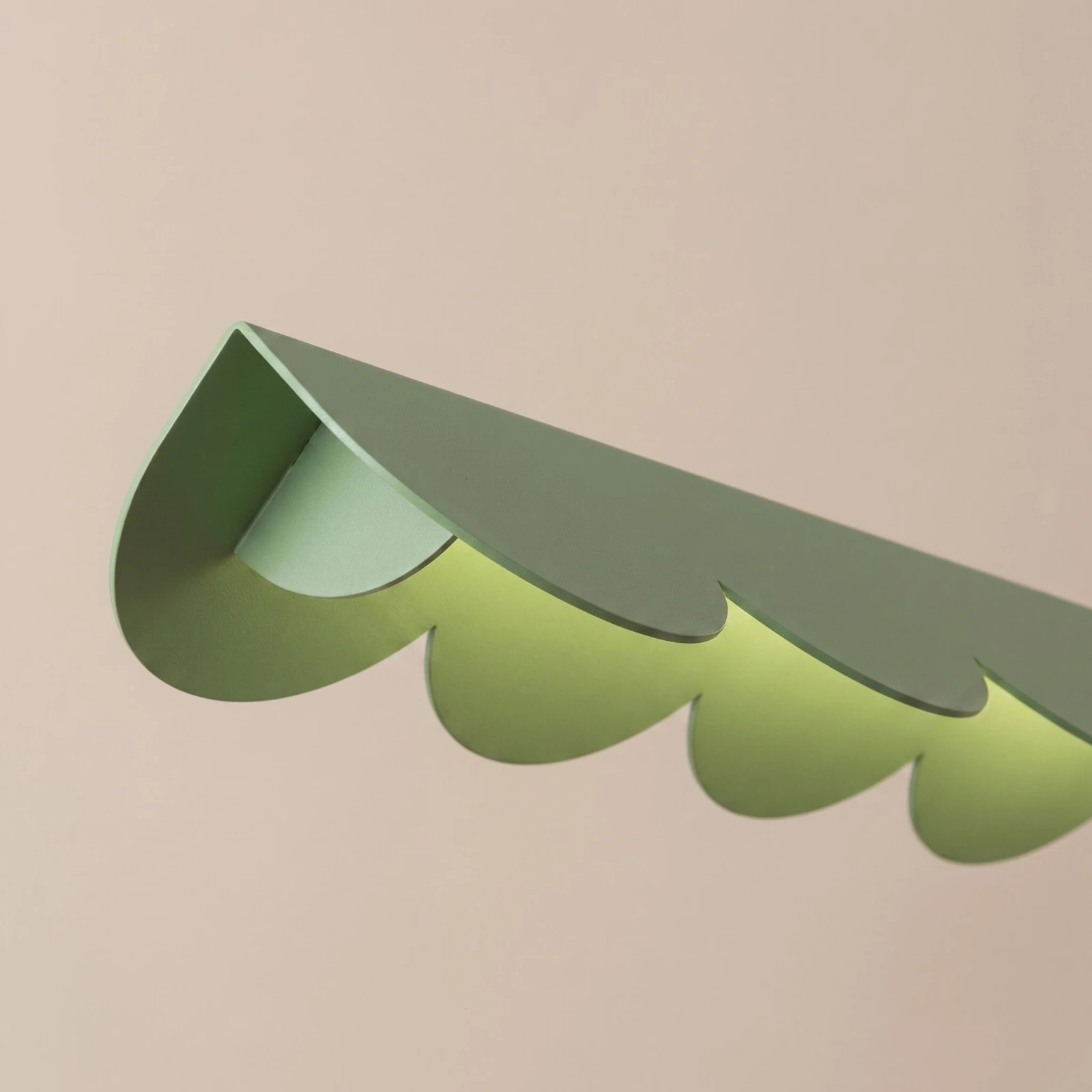 Pendant LED lamp 131 cm – scalloped, sage, CRI93