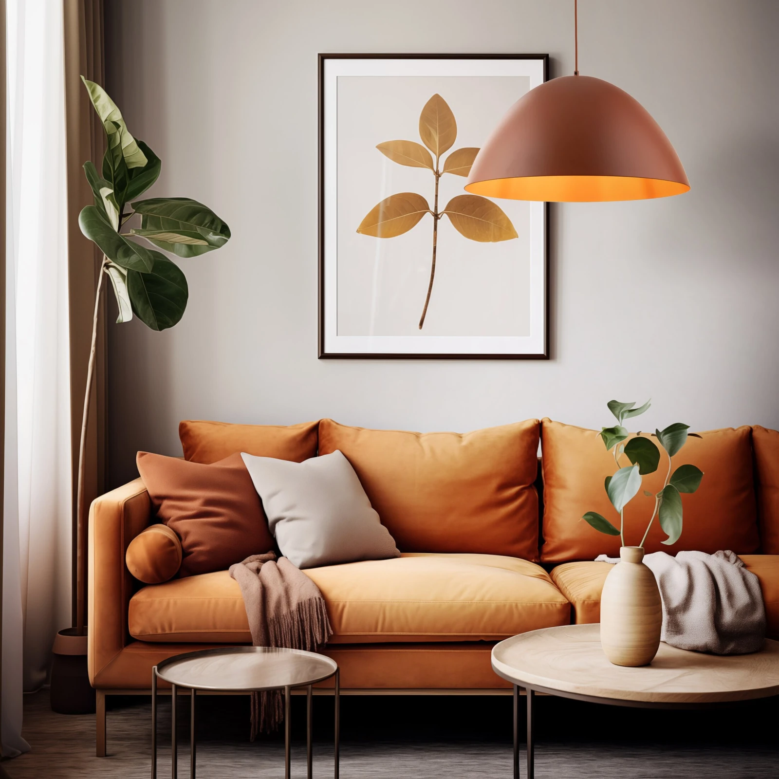 FARO 50 cm pakabinamas šviestuvas, oranžinis, E27