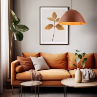 FARO 50 cm pakabinamas šviestuvas, oranžinis, E27 - Nuotrauka 1