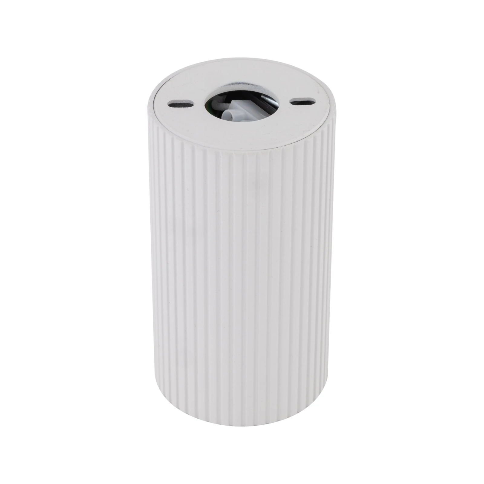 TUNE S ceiling light – white ribbed cylinder, GU10