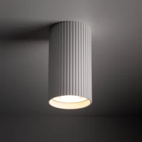 TUNE S ceiling light – white ribbed cylinder, GU10 - Image 1