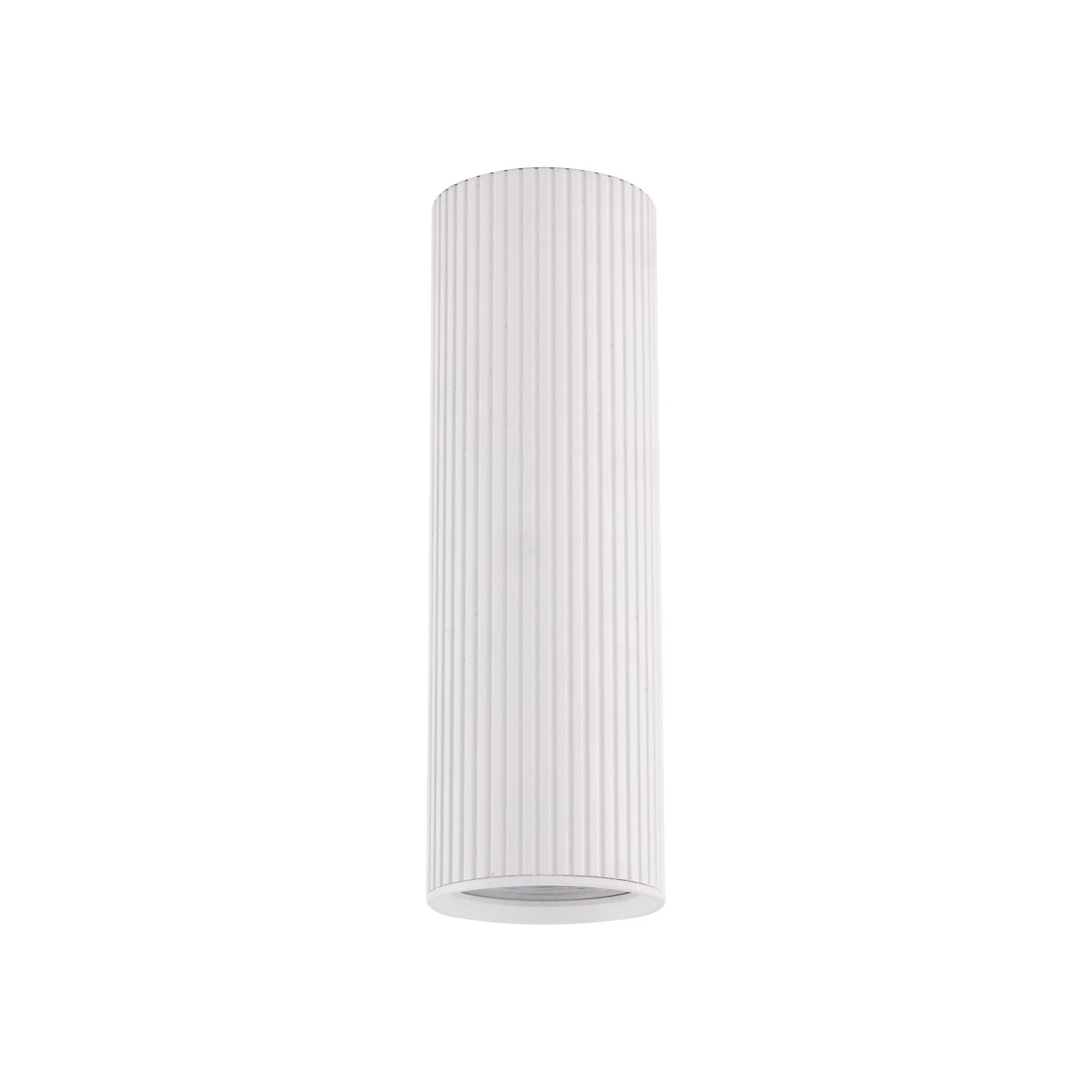 TUNE M ceiling light – white ribbed cylinder, GU10