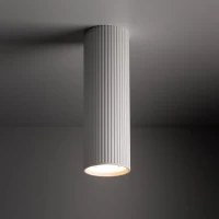 TUNE M ceiling light – white ribbed cylinder, GU10 - Image 1