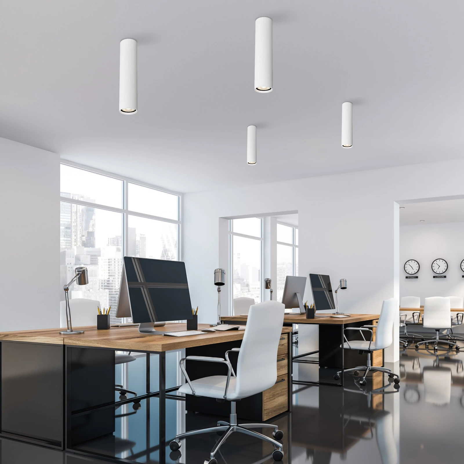TUNE ceiling light 10 W – cylindrical, white, GU10