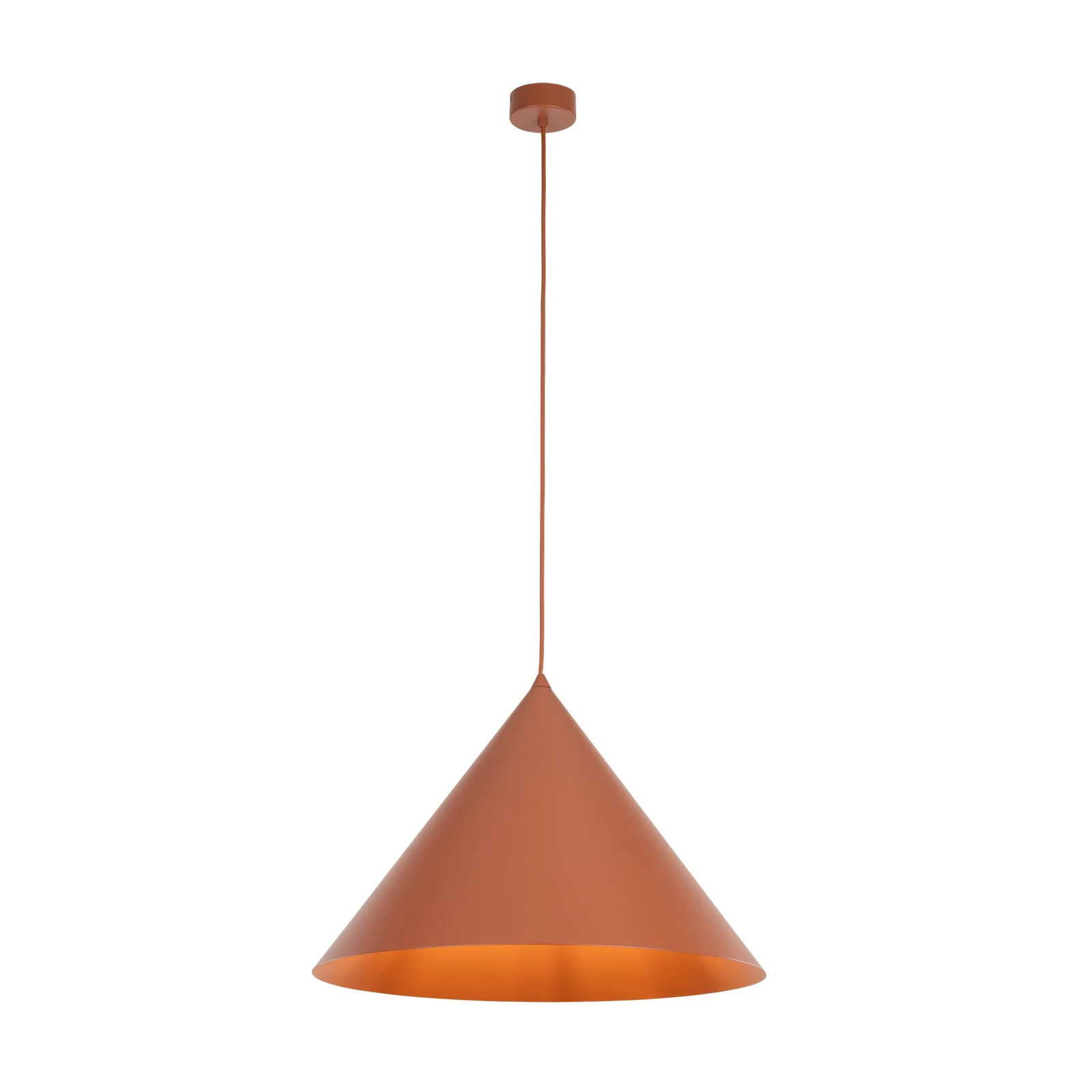 CONO XL pendant light – cone shade, orange, E27
