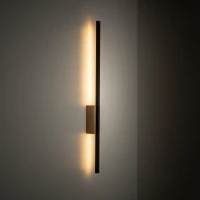 FLASH LED sieninis šviestuvas, 2 W, juodas, medžio pagrindas - Nuotrauka 1