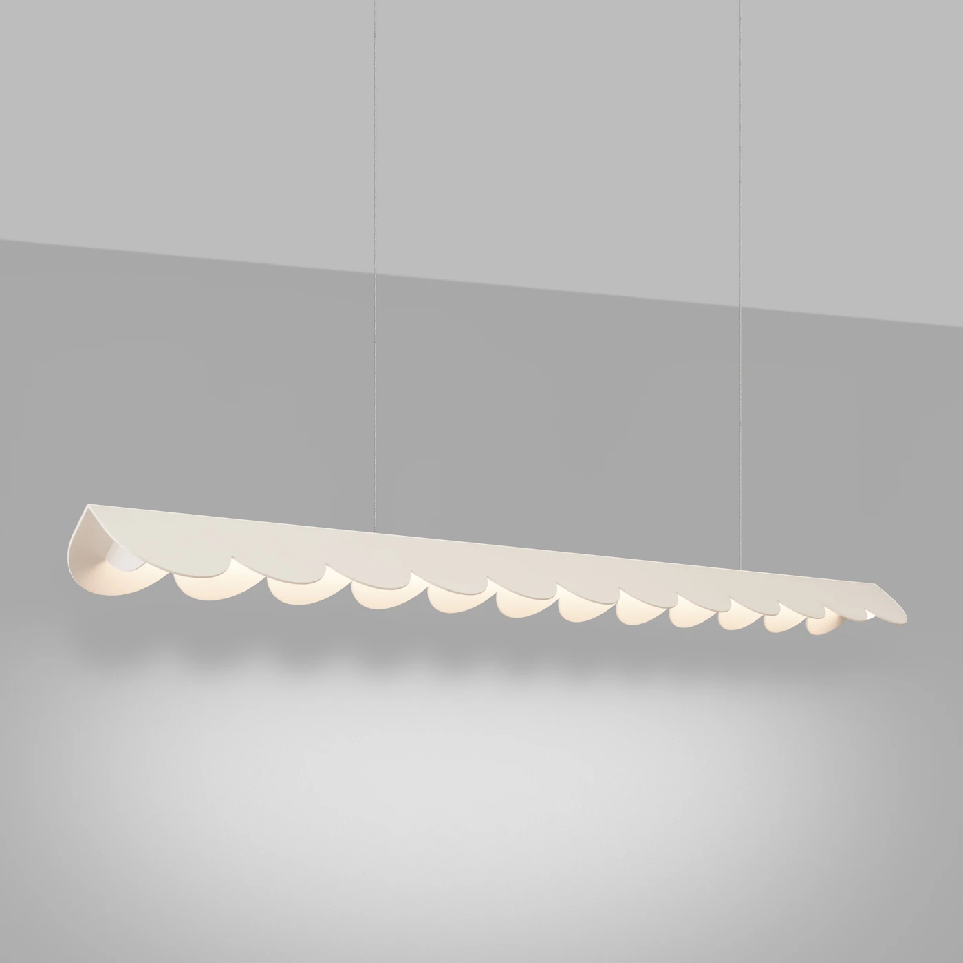 Pakabinamas šviestuvas 131 cm – banguotas, smėlinis, CRI98 LED