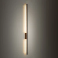 FLASH LED sieninis šviestuvas, 4 W, juodas, riešuto medžio pagrindas - Nuotrauka 1
